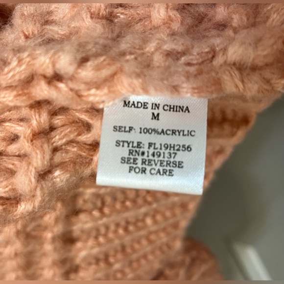 FavLux Pink Bubble Sleeve Knit Cardigan Size Medium - Picture 2 of 4